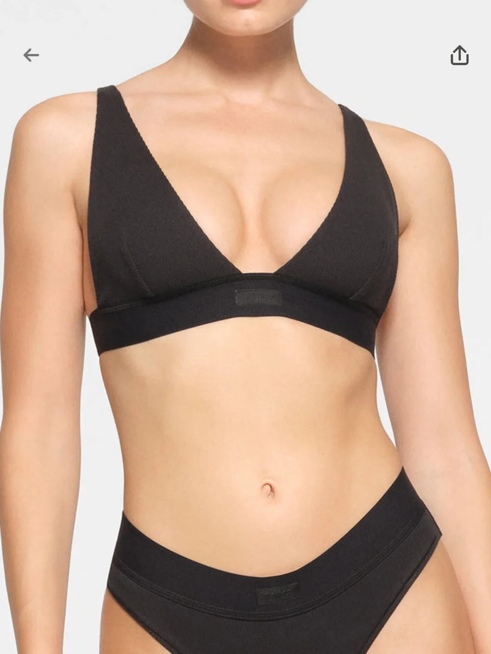 SKIMS Ribbed Black Bralette Women's Intimates